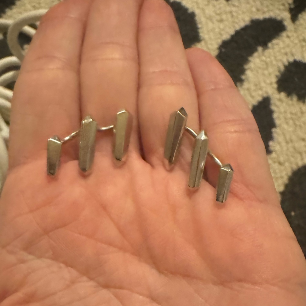 Kendra Scott silver climbing earrings